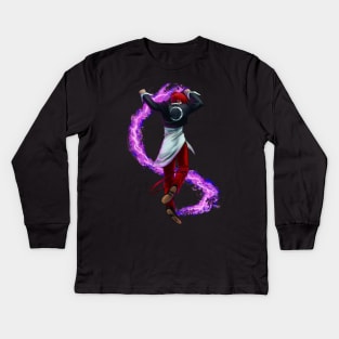 Purple fire Kids Long Sleeve T-Shirt